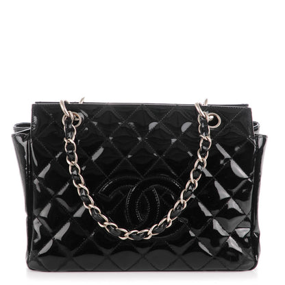 Chanel Patent Quilted Petit Timeless Tote PTT Black 1 of 7