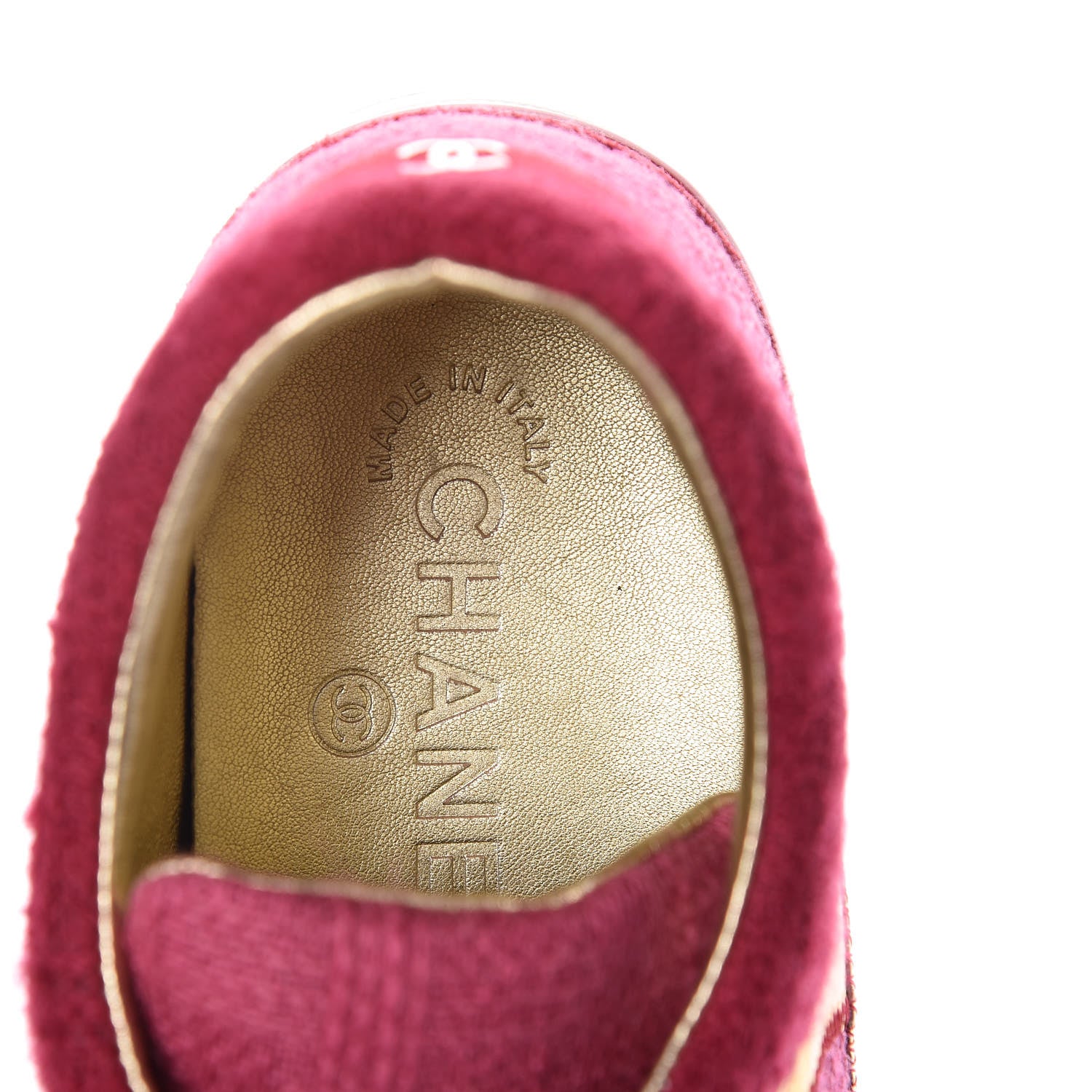 Chanel Tweed Suede Calfskin Sneakers 38 Dark Pink 7 of 14