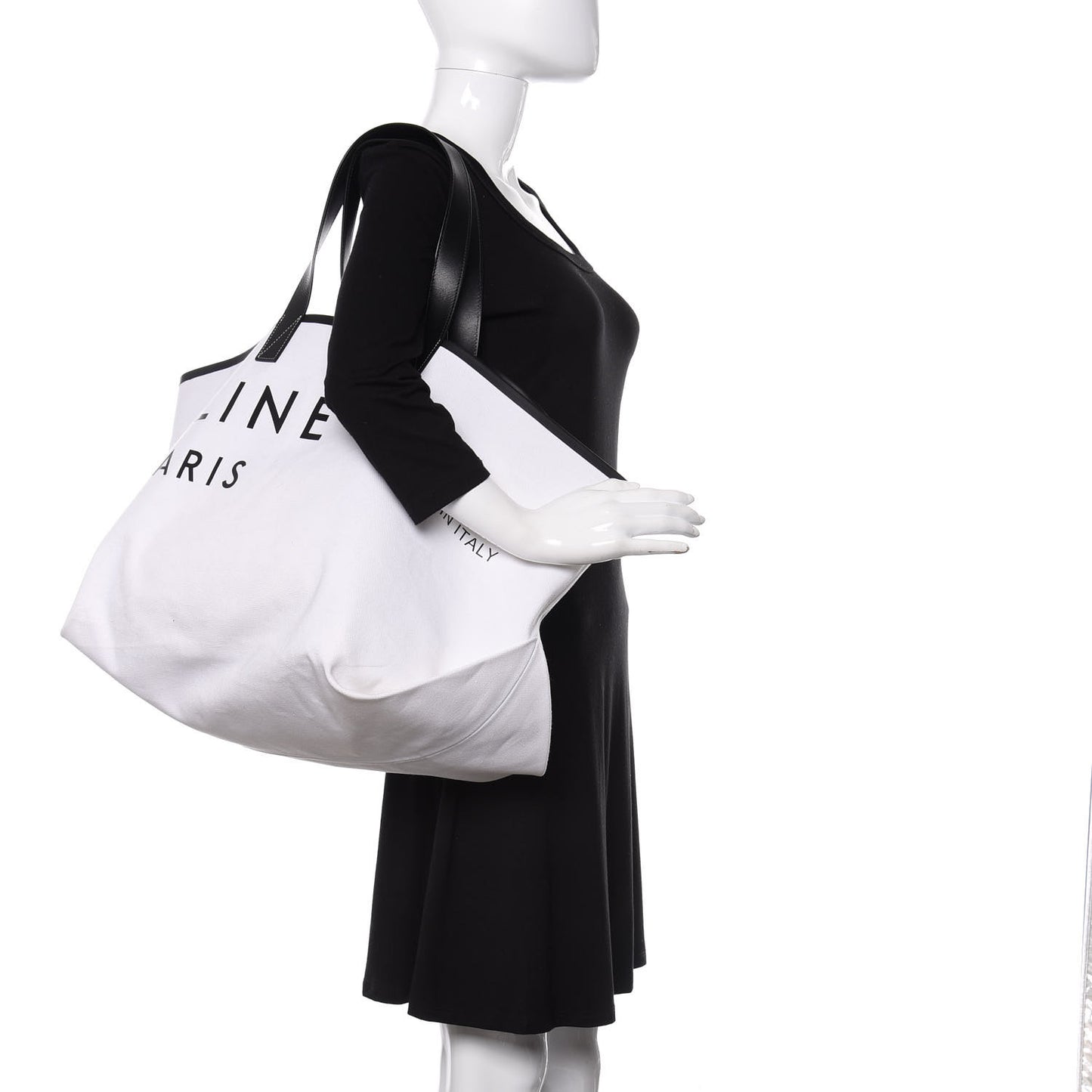 Textile Large Made In Tote White Black