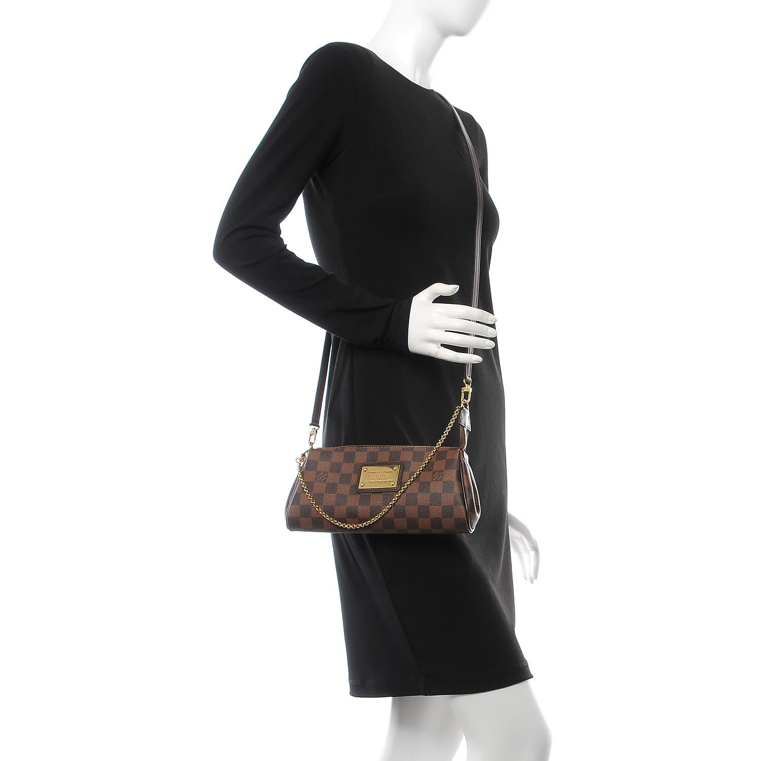 Louis Vuitton Damier Ebene Eva Clutch 2 of 8