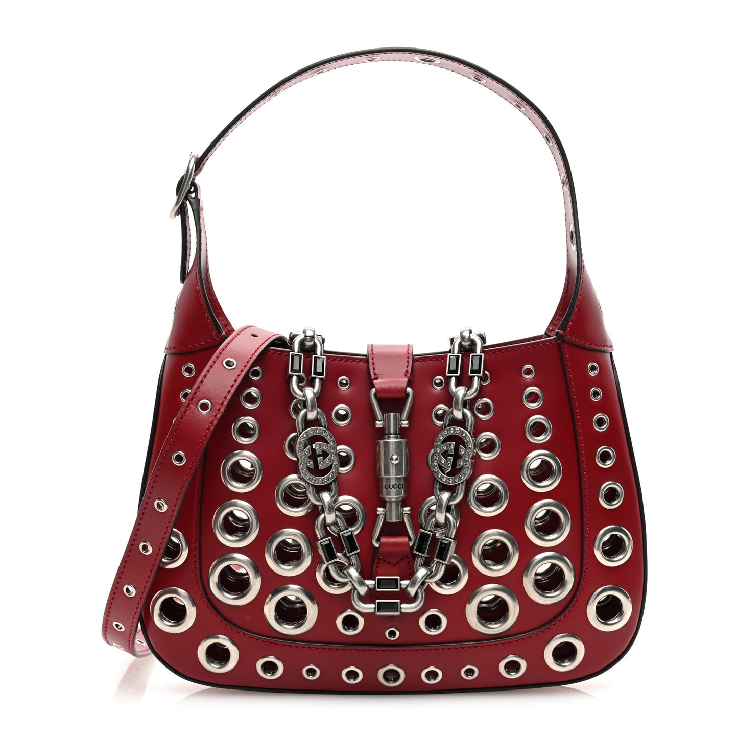 Calfskin Ha Ha Ha Jackie 1961 Eyelet Hobo Cherry Red