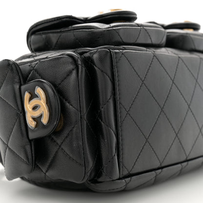 Chanel Shiny Lambskin Quilted Trendy Pockets Hobo Black 9 of 11