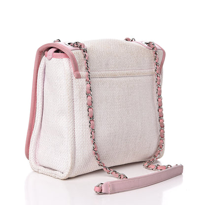 Chanel Woven Straw Raffia Small Deauville Messenger Light Pink 3 of 17