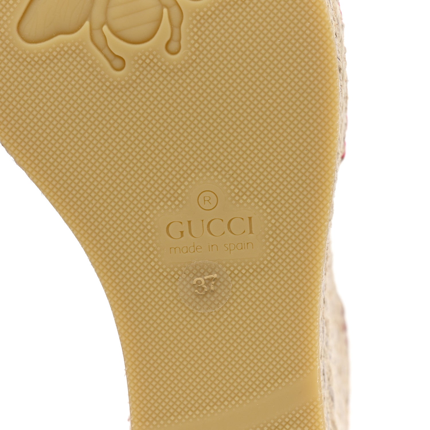 Gucci Cotton Crochet Pearly GG Ankle Wrap Platform Espadrille Wedges 37 Cyclamen Rose 6 of 9