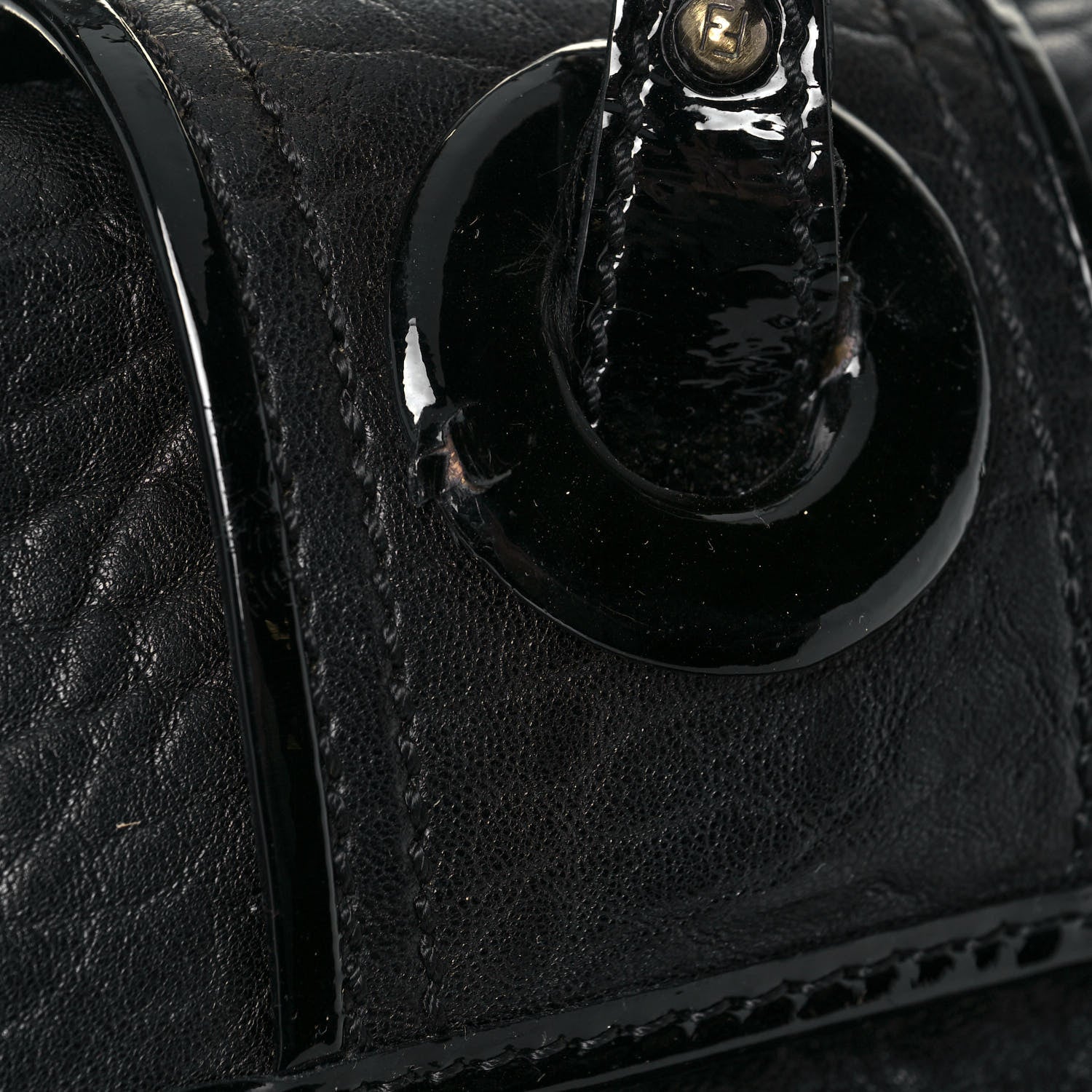 Fendi Nappa Patent Large B Bag Black 26 of 28