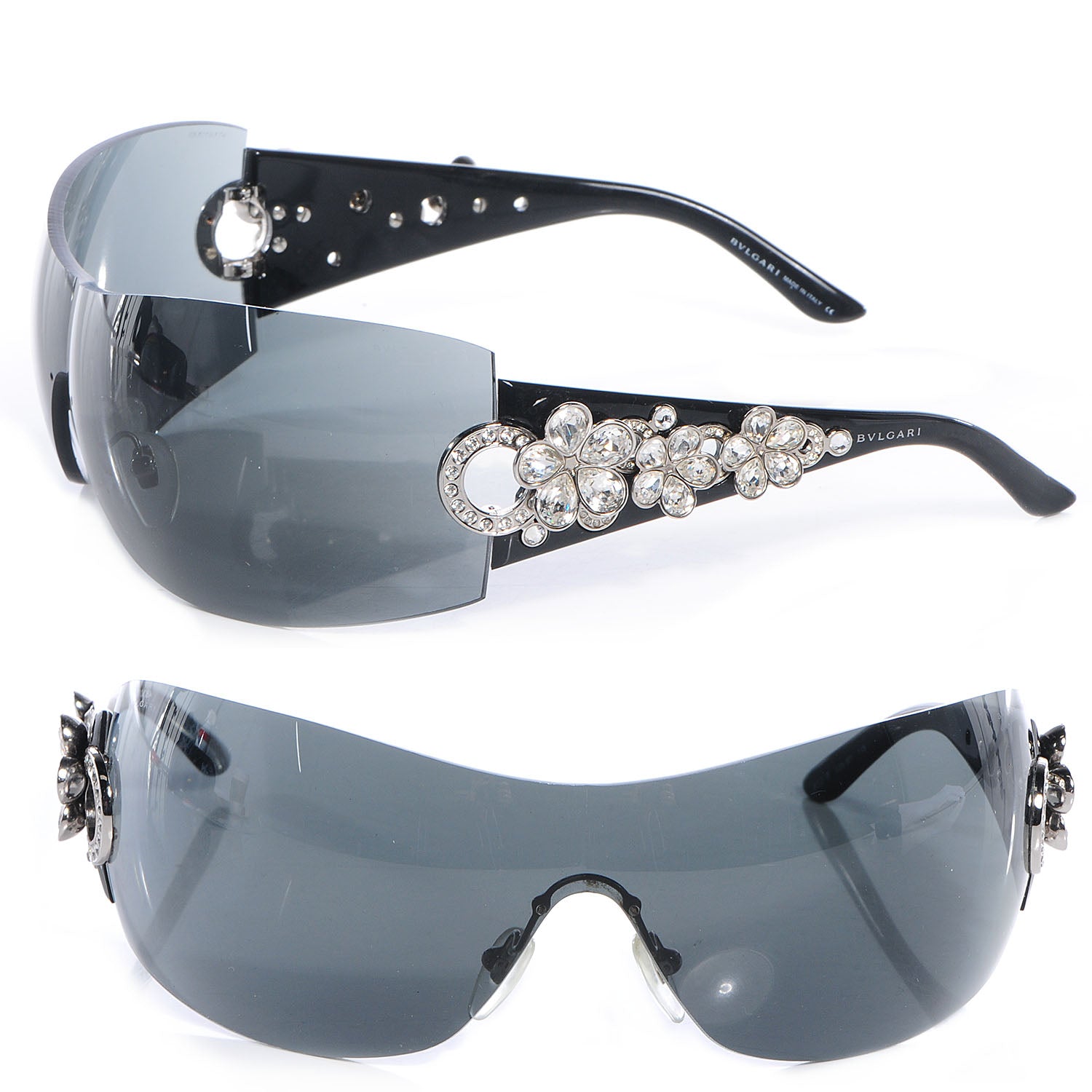 Bulgari BVLGARI Crystal Flower Sunglasses 652-B Black 1 of 8
