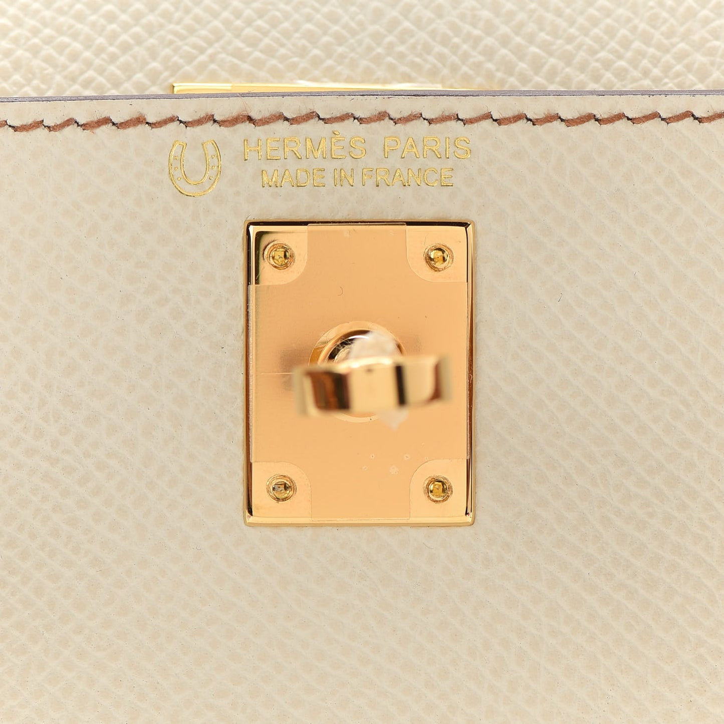 Epsom Horseshoe Mini Kelly Sellier 20 Craie Gold