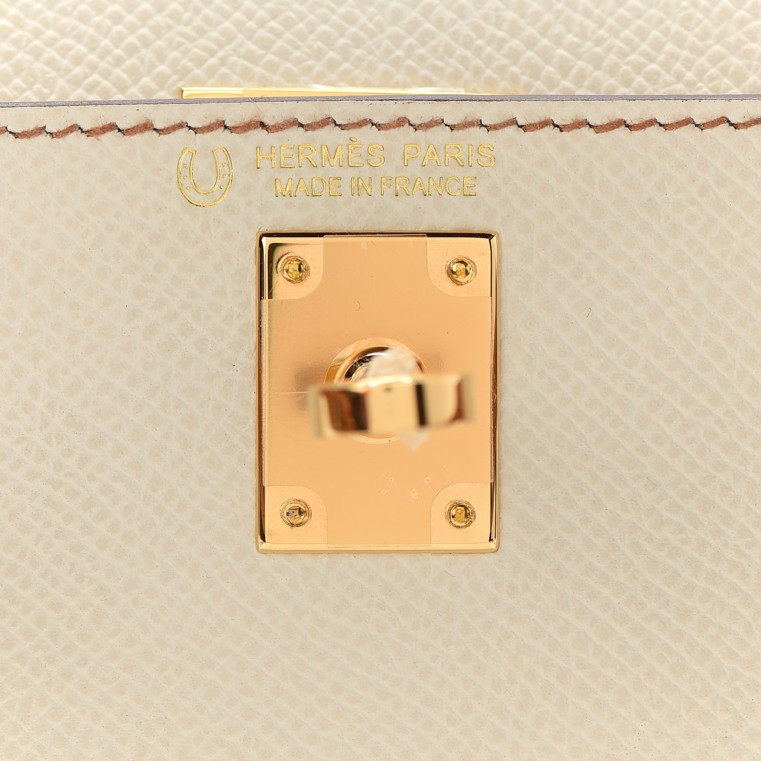 Hermes Epsom Horseshoe Mini Kelly Sellier 20 Craie Gold 25 of 33