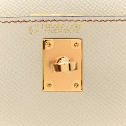 Hermes Epsom Horseshoe Mini Kelly Sellier 20 Craie Gold 25 of 33