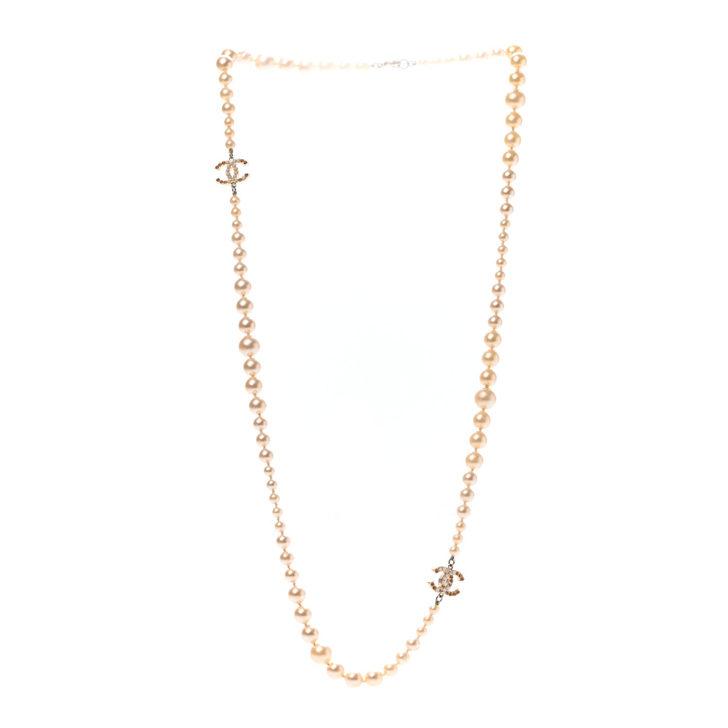 Chanel Pearl CC Long Necklace Gold 2 of 3