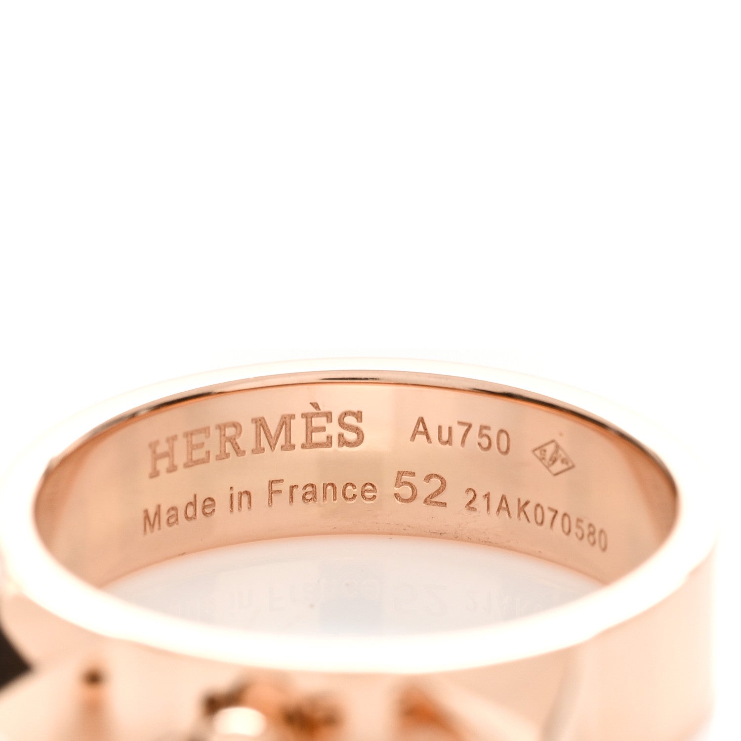 Hermes 18K Rose Gold PM Collier De Chien Ring 52 6 3 of 4