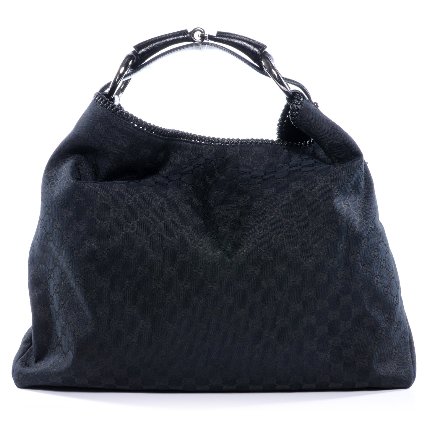 Monogram Large Horsebit Chain Hobo Black