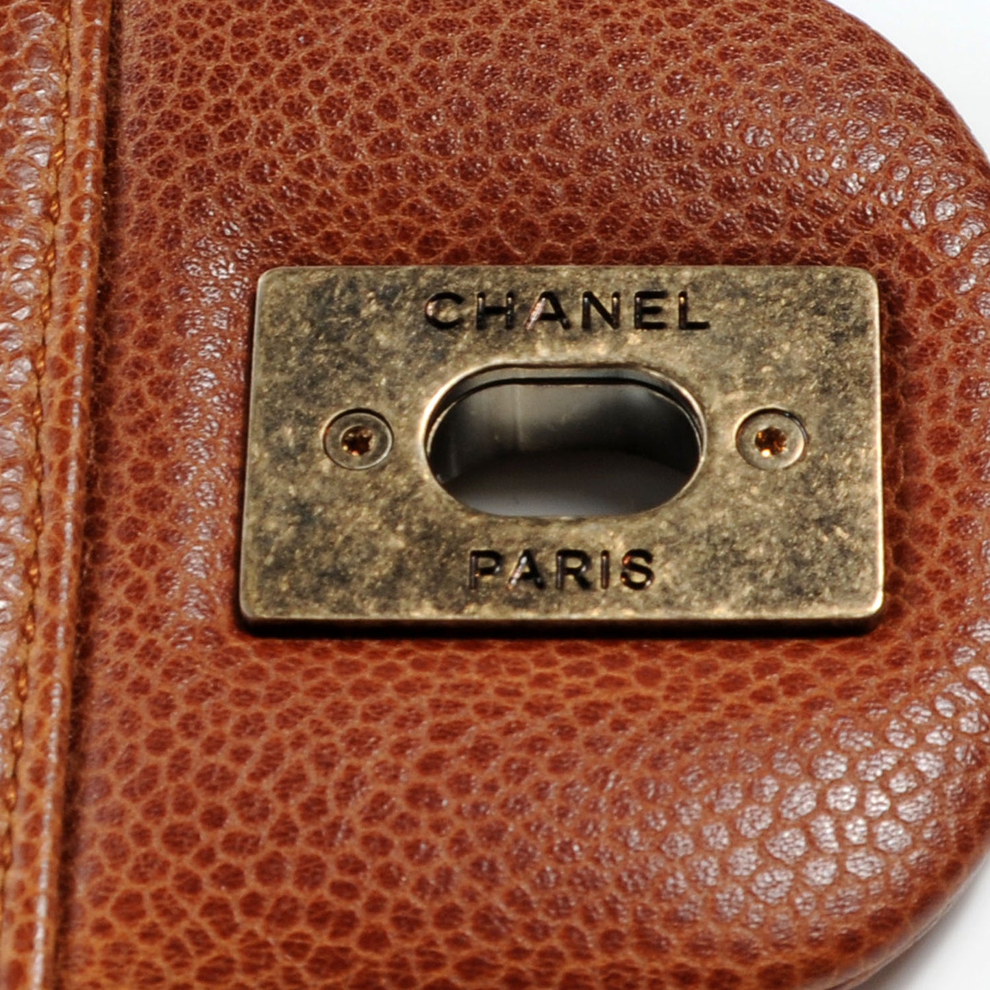 Caviar Quilted Large Retro Class Flap Brown