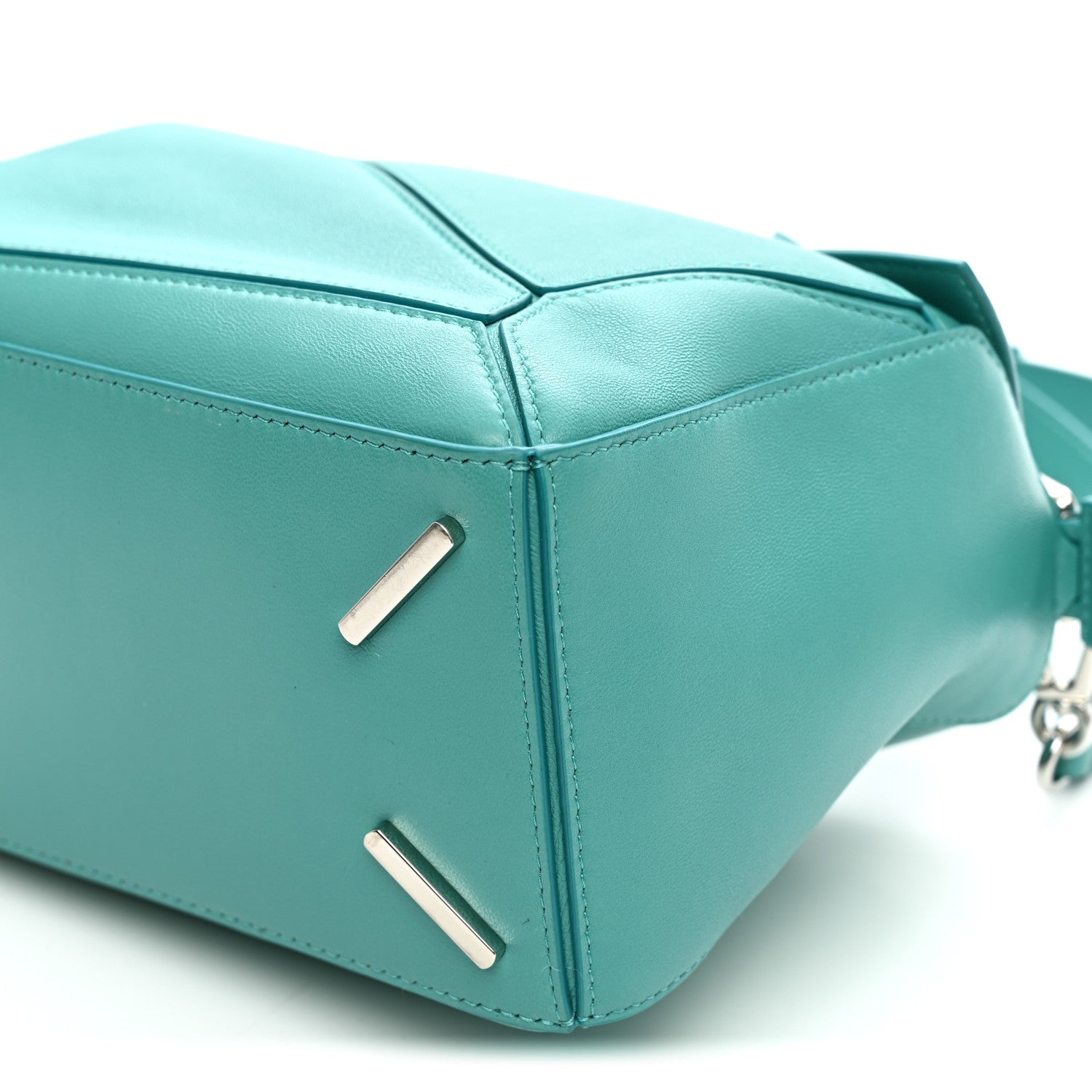 Loewe Nappa Lambskin Small Featherlight Puzzle Bag Aquamarine 9 of 9