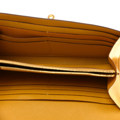 Hermes Epsom Kelly Longue Wallet Jaune Ambre 5 of 8