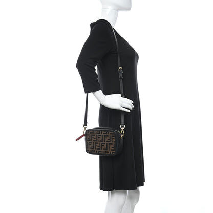 Fendi Vitello Century Bi-Color FF 1974 Embossed Mini Camera Case Maya Black 2 of 12