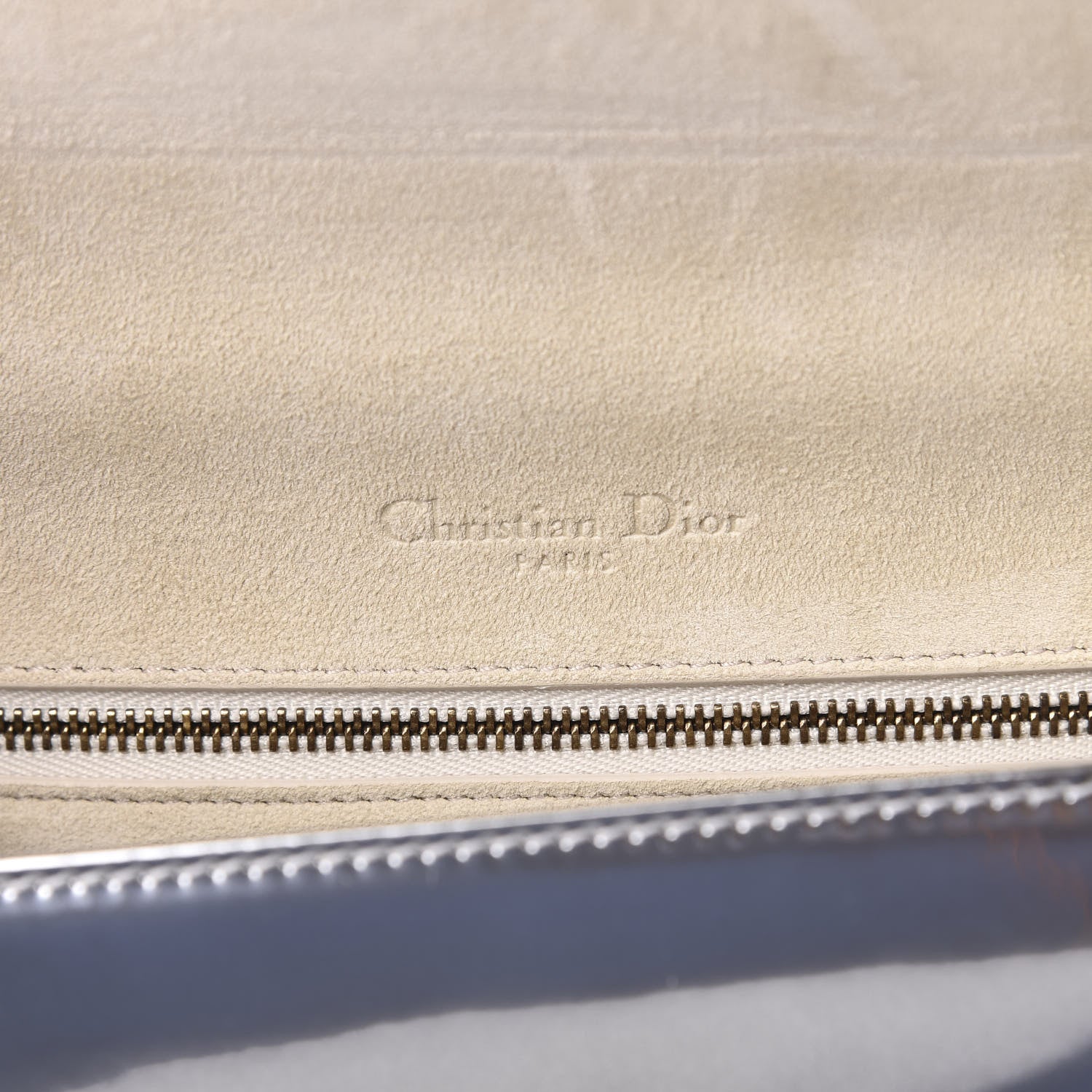 Christian Dior Metallic Patent Studded Small Diorama Flap Bag Silver 6 of 10