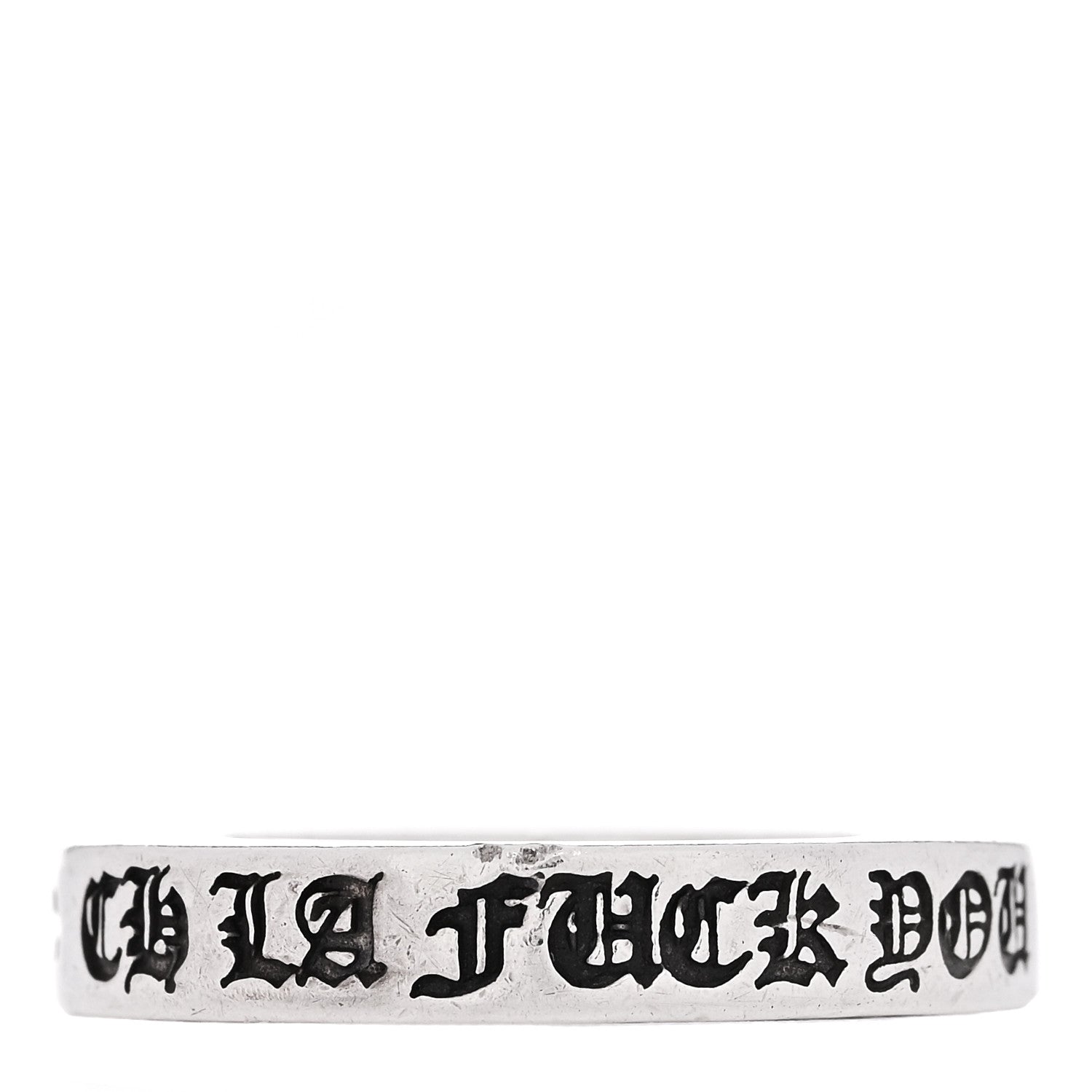 Chrome Hearts Sterling Silver CH LA Fck You Spacer Ring 41 2 1 of 5