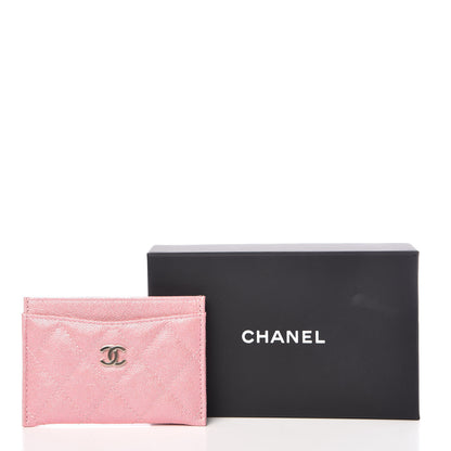 Chanel Iridescent Caviar Quilted Card Holder Rose Pink 9 of 9