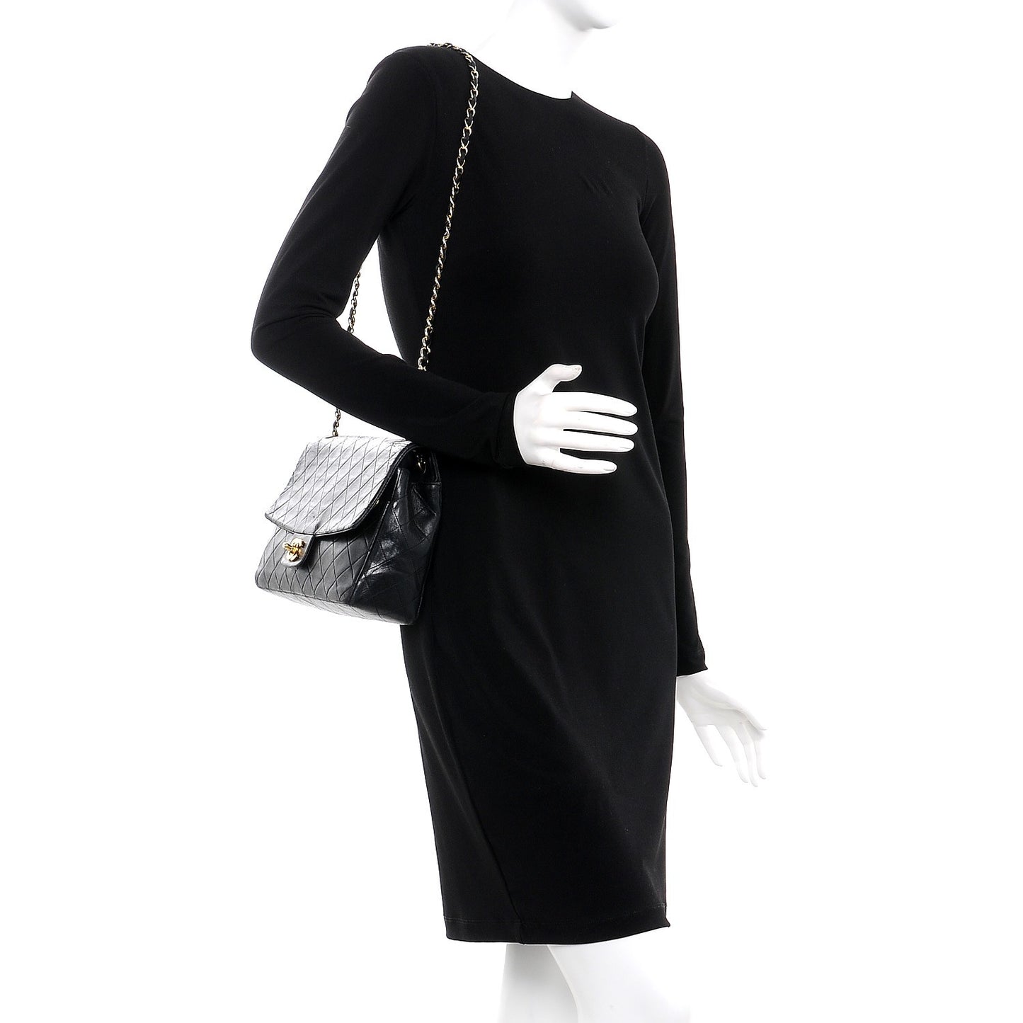 Lambskin Quilted Medium Flap Black