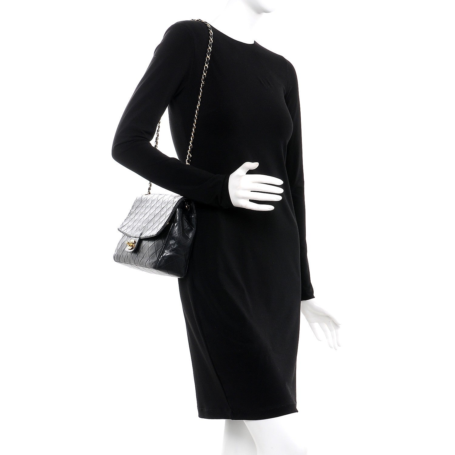 Chanel Lambskin Quilted Medium Flap Black 2 of 12