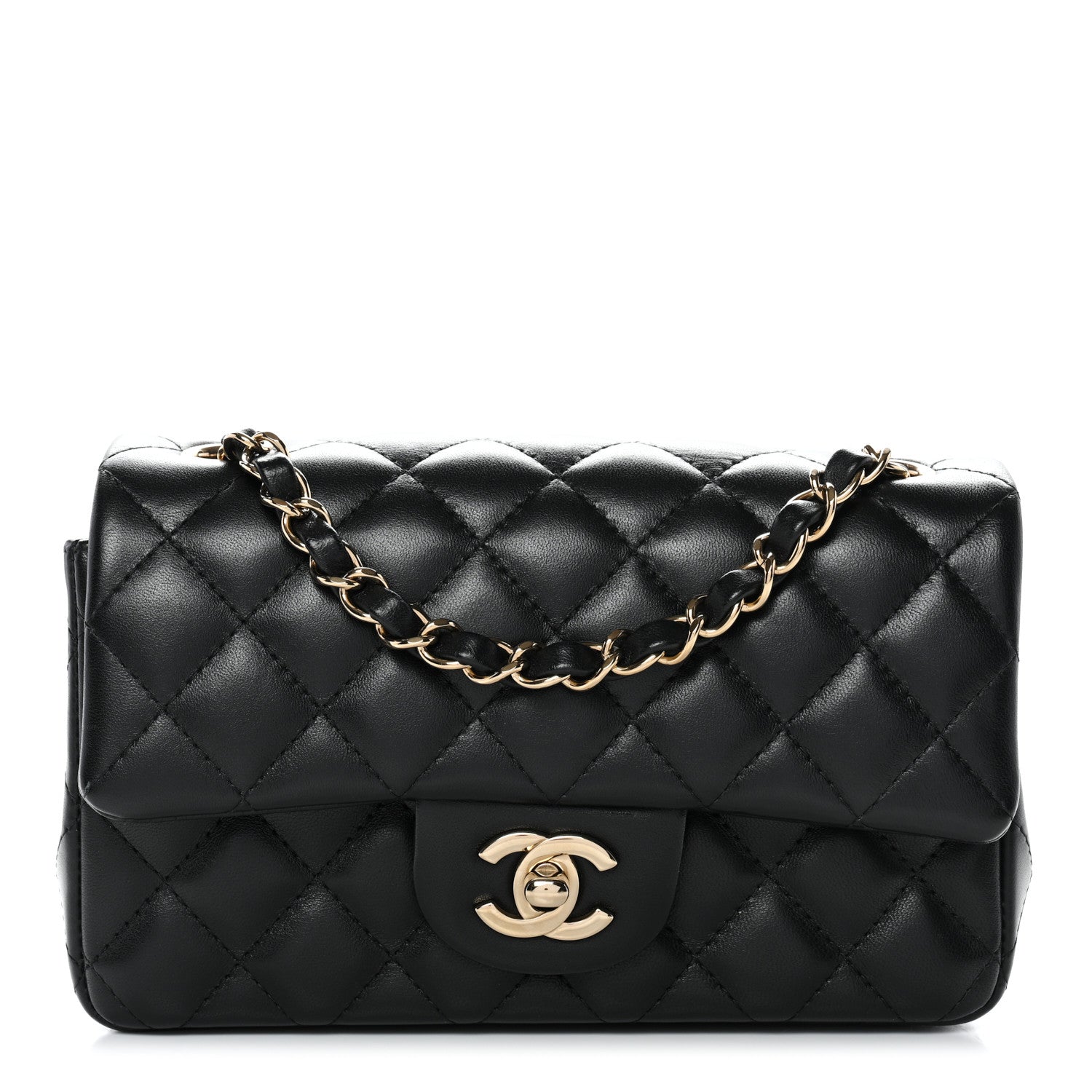 Chanel Lambskin Quilted Mini Rectangular Flap Black 1 of 12