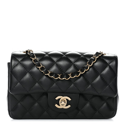Chanel Lambskin Quilted Mini Rectangular Flap Black 1 of 12