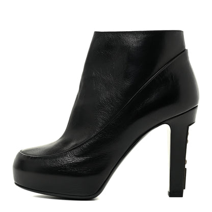 Chanel Lambskin Booties 37.5 Black 1 of 14