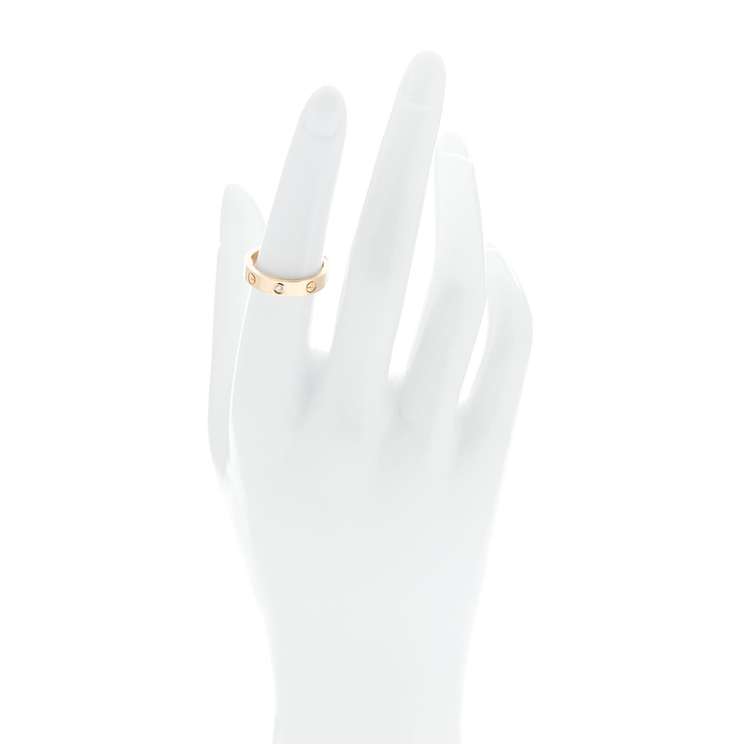 Cartier 18K Yellow Gold Diamond 4mm LOVE Wedding Band Ring 53 6.25 2 of 4