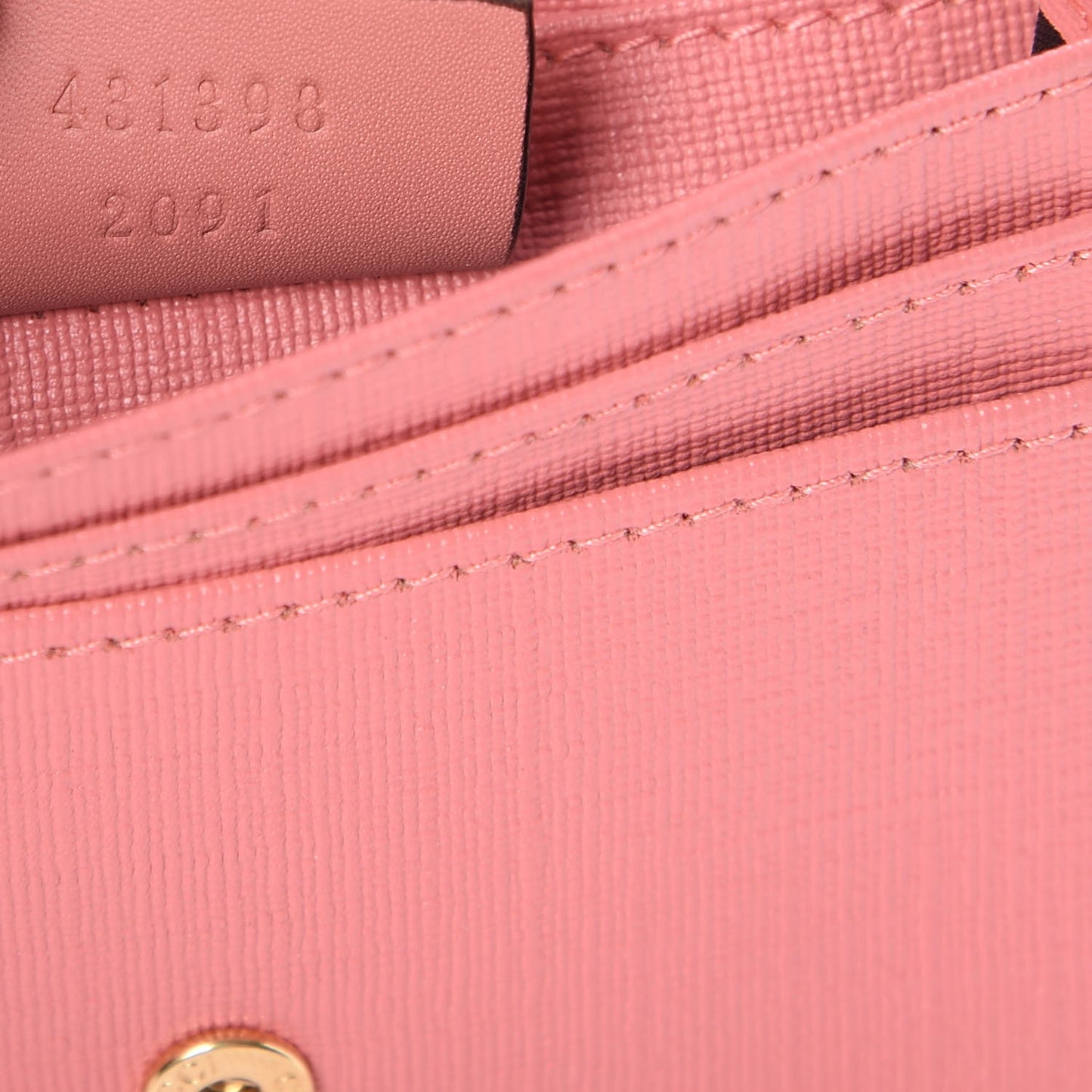 GG Supreme Monogram Face Embroidered Card Case Wallet Pink