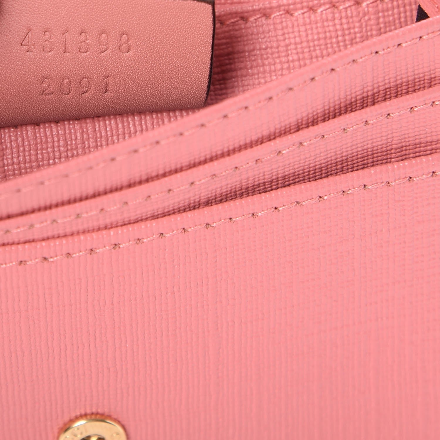 Gucci GG Supreme Monogram Face Embroidered Card Case Wallet Pink 7 of 7