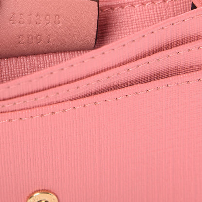 Gucci GG Supreme Monogram Face Embroidered Card Case Wallet Pink 7 of 7