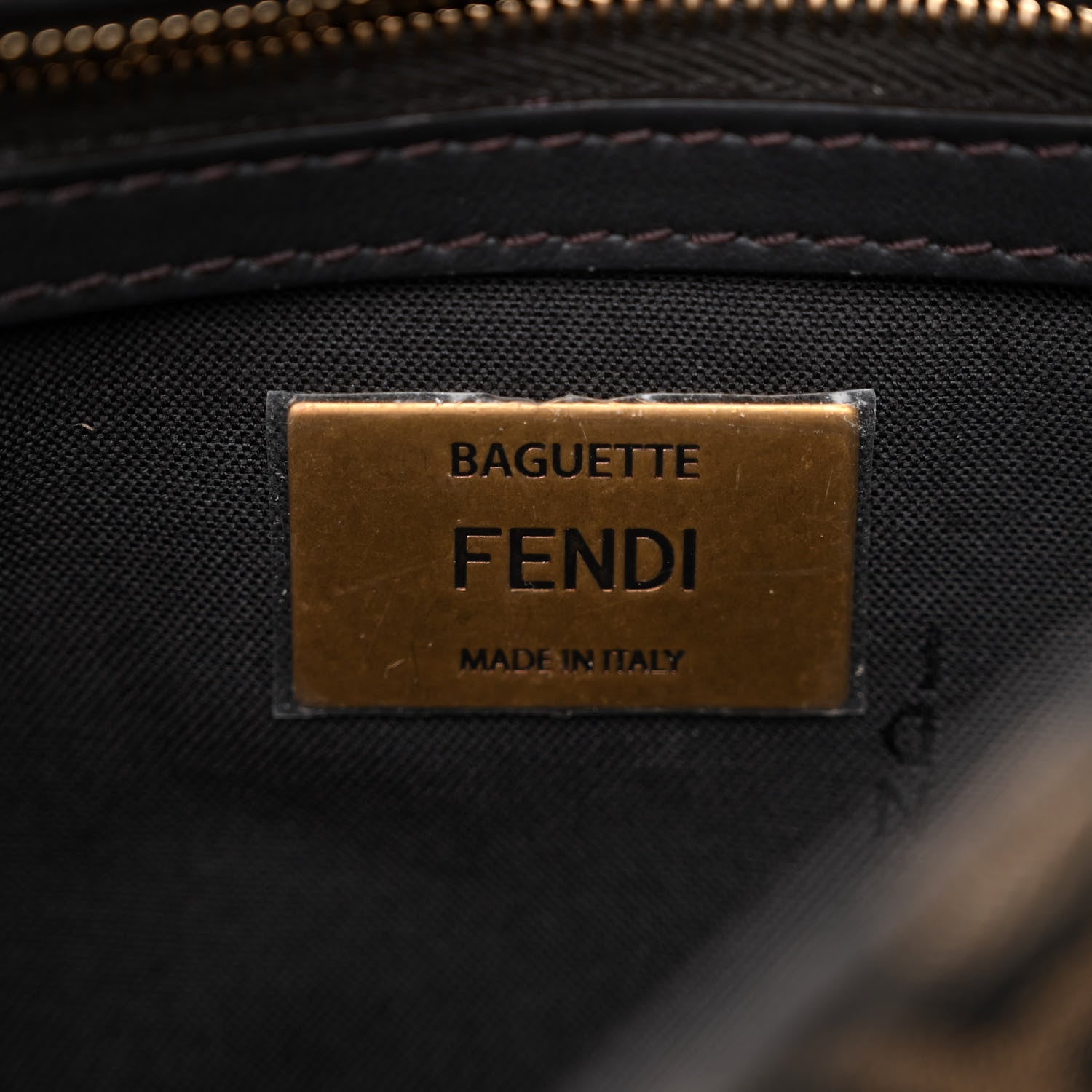 Fendi Fabric Jacquard FF 1974 Midi Chain Baguette Tobacco Moro 6 of 10