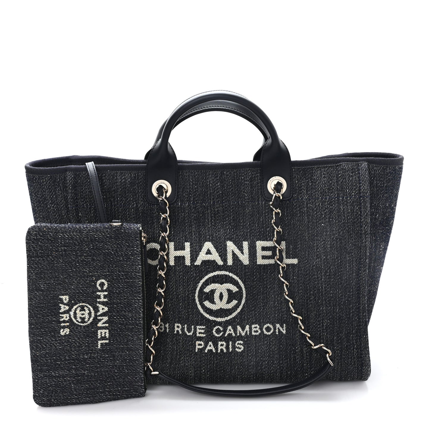 Denim Large Deauville Tote Dark Blue