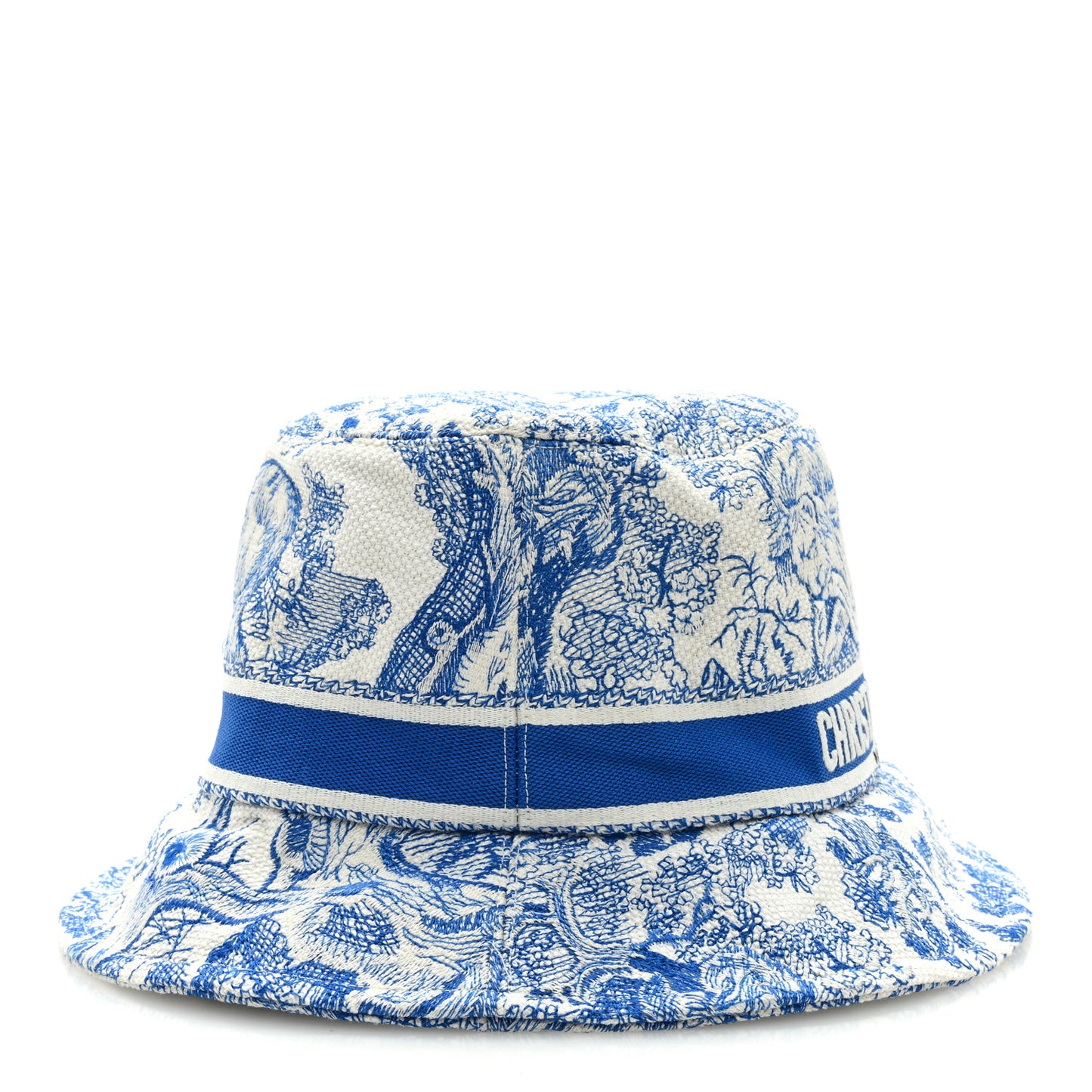 Canvas Toile de Jouy Sauvage Diorivera D-Bobby Small Brim Bucket Hat 59 Fluorescent Blue