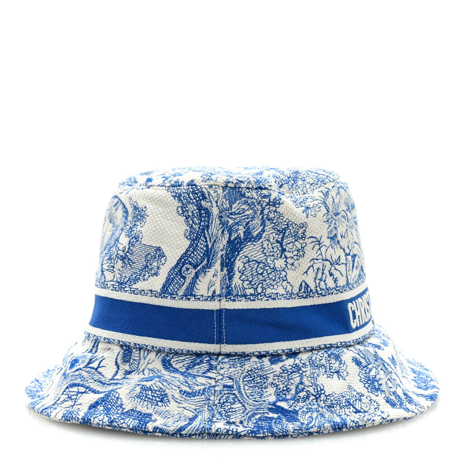 Christian Dior Canvas Toile de Jouy Sauvage Diorivera D-Bobby Small Brim Bucket Hat 59 Fluorescent Blue 5 of 7