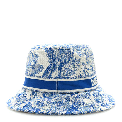 Christian Dior Canvas Toile de Jouy Sauvage Diorivera D-Bobby Small Brim Bucket Hat 59 Fluorescent Blue 5 of 7