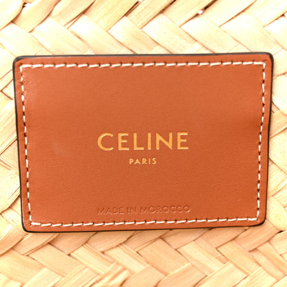 Celine Raffia Calfskin Triomphe Medium Panier Tan 6 of 12