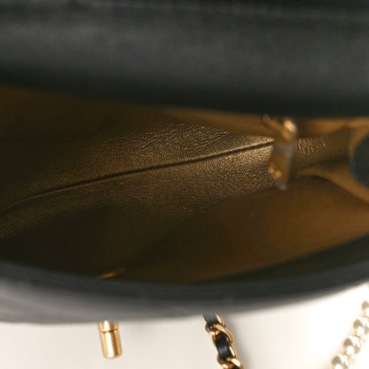Chanel Lambskin Pearl Quilted Side Packs Black 5 of 9