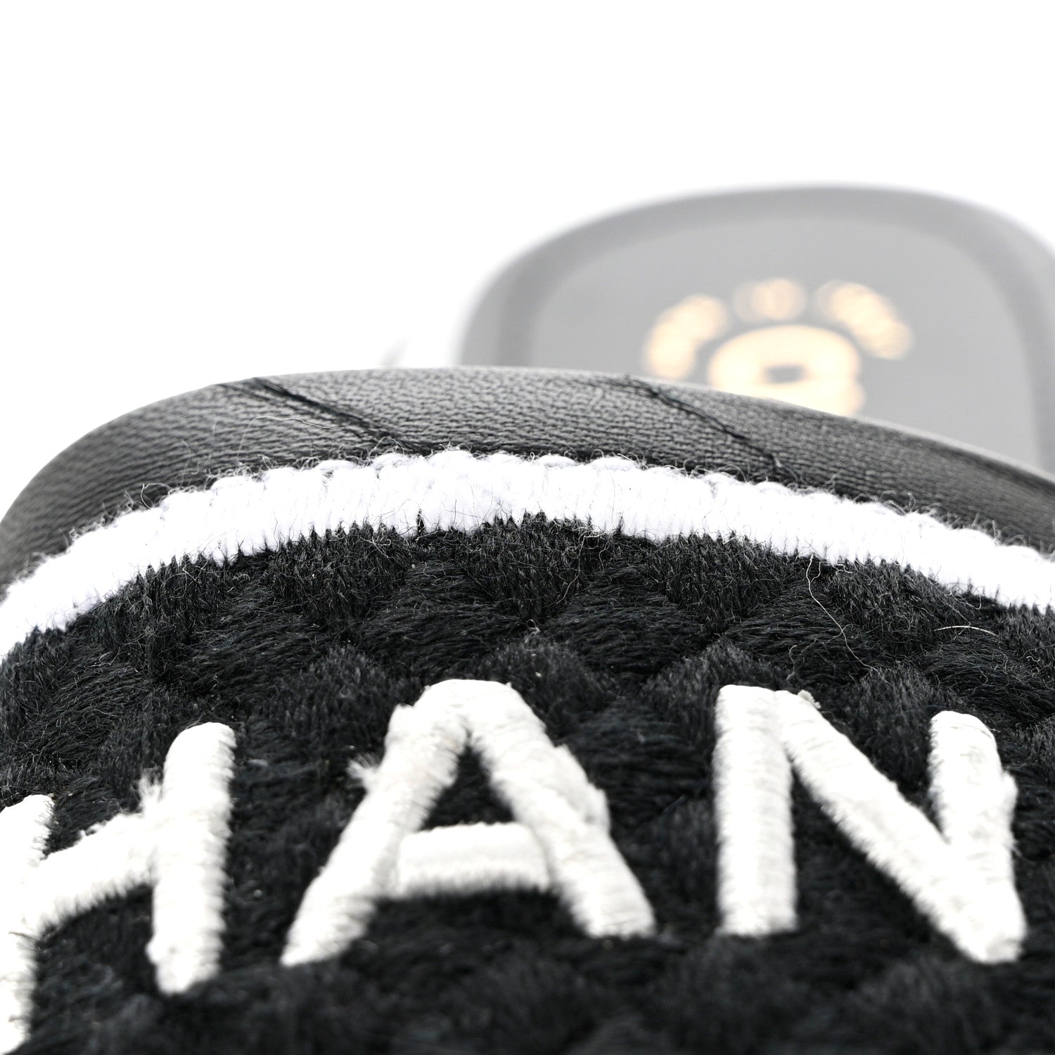 Chanel Lambskin Embroidered CC Mule Sandal 37 Black White 8 of 9