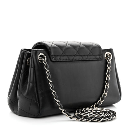 Chanel Lambskin Quilted CC Small Accordion Shopping Bag Black 3 of 12