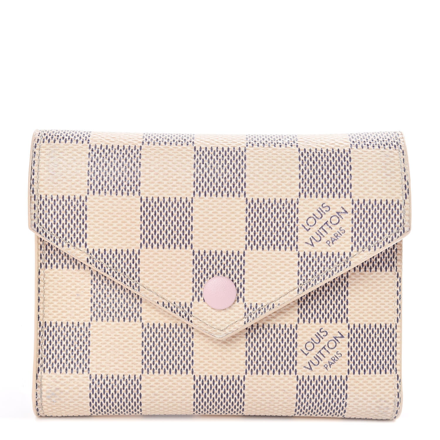 Louis Vuitton Damier Azur Victorine Wallet Rose Ballerine 1 of 8