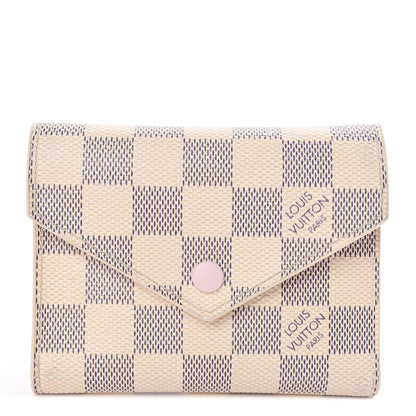 Louis Vuitton Damier Azur Victorine Wallet Rose Ballerine 1 of 8
