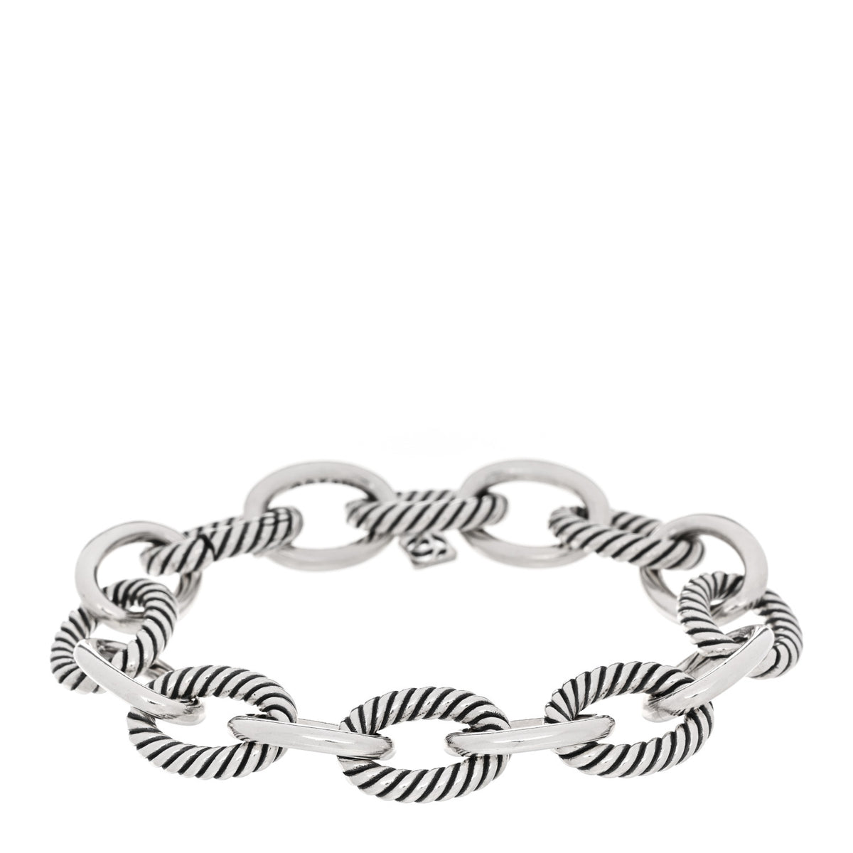 David Yurman Sterling Silver 14.75mm Oval Link Bracelet 1 of 3