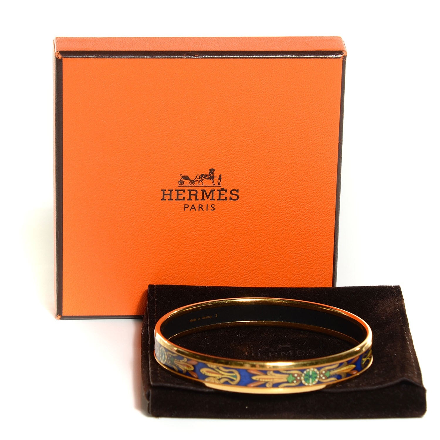 Hermes Narrow Enamel Printed Bracelet 62 5 of 5