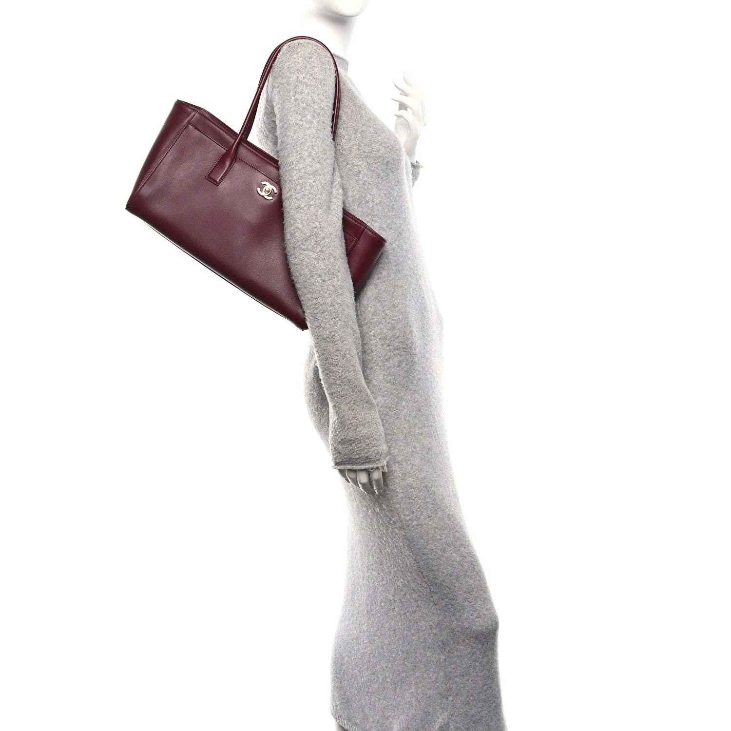 Chanel Calfskin Archetype Small Shopping Tote Dark Burgundy 2 of 10