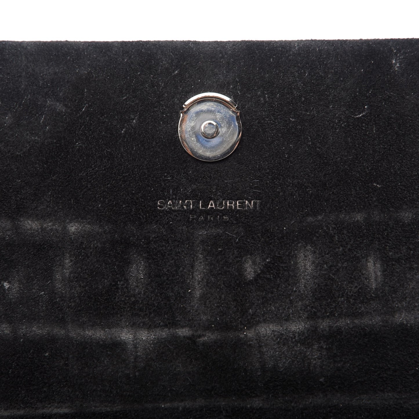 Calfskin Crocodile Embossed Monogram Small Kate Tassel Satchel Black