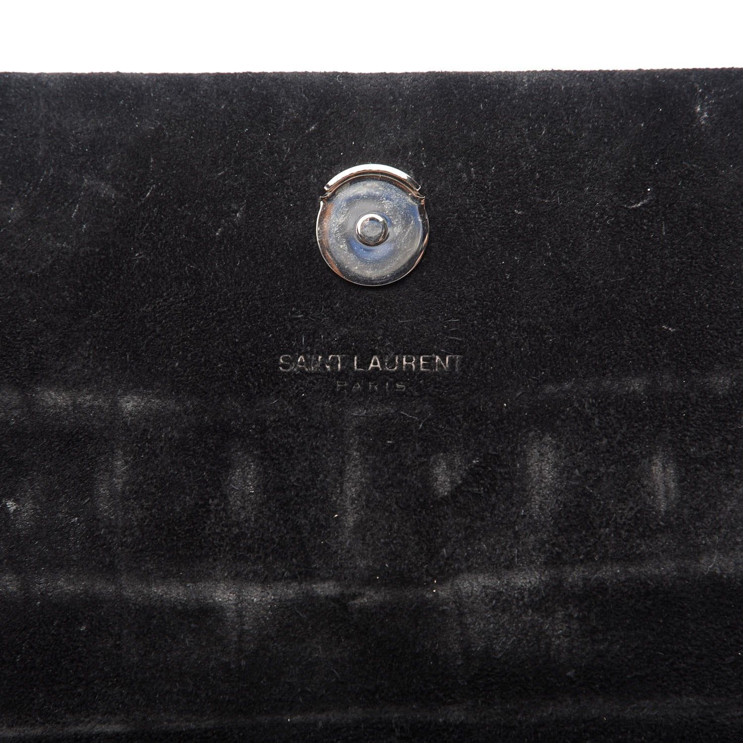 Saint Laurent Calfskin Crocodile Embossed Monogram Small Kate Tassel Satchel Black 8 of 8