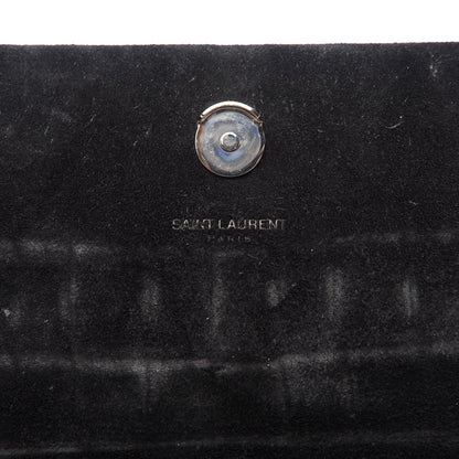 Saint Laurent Calfskin Crocodile Embossed Monogram Small Kate Tassel Satchel Black 8 of 8