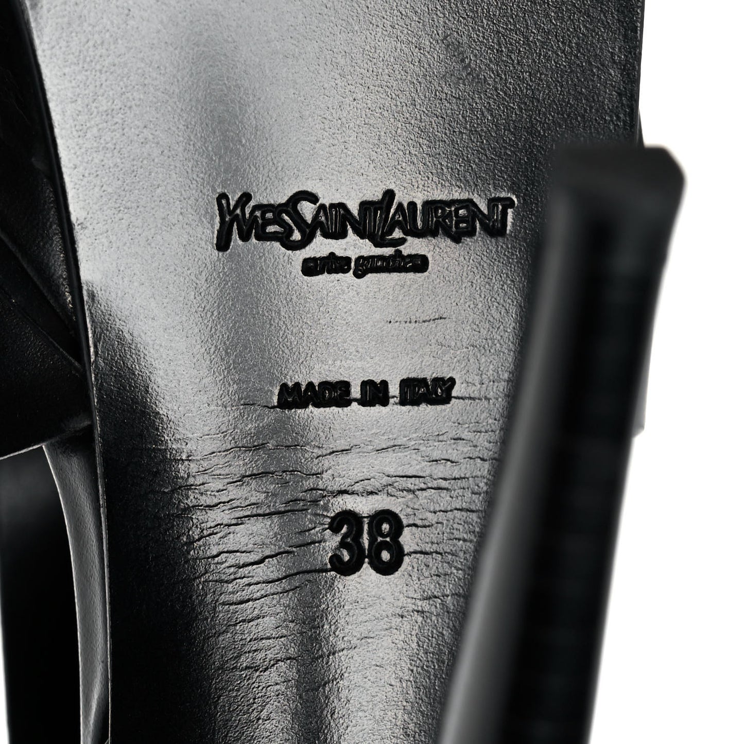 Calfskin Tribute 105 Platform Sandals 38 Black